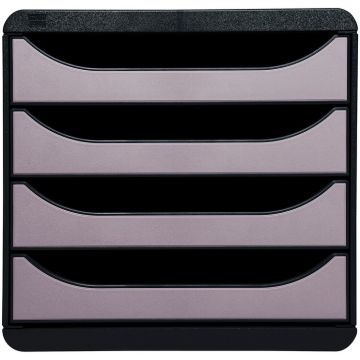 EXACOMPTA : Caisson à 4 tiroirs - Big Box - Noir/argent 310438D