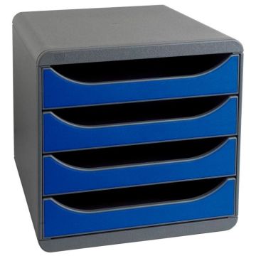 Caisson à 4 tiroirs - Big Box Iderama - Gris Noir/Bleu Royal EXACOMPTA Iderama Image