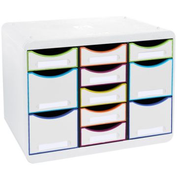Module de rangement 11 tiroirs - Big Box Multi - Blanc/Arlequin : EXACOMPTA Black Office image