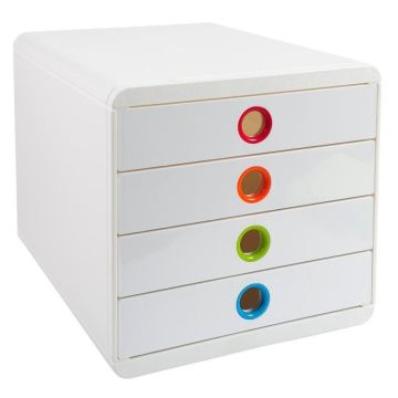 Caisson à 4 tiroirs - Pop Box - Blanc/Arlequin EXACOMPTA Iderama Image