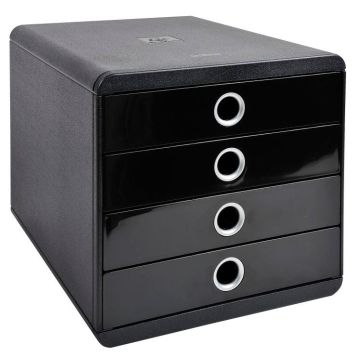 Caisson à 4 tiroirs - Pop Box - Noir/Argent EXACOMPTA Iderama Image