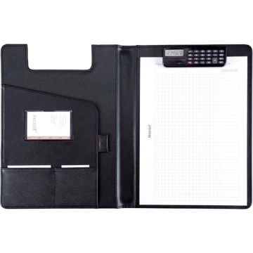 Photo Serviette-écritoire avec calculatrice en simili-cuir BRESCIA : ALASSIO