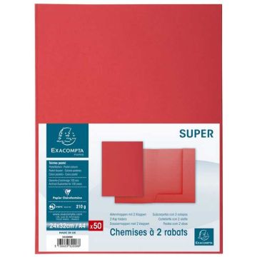 Chemises à 2 rabats - Rouge EXACOMPTA SUPER 210 Lot de 50 Image