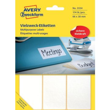 AVERY 3334 : Etiquettes adhésives 66 x 38 mm - Blanc Modèle