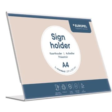 Présentoir de table incliné - Paysage - A4 : EUROPEL image