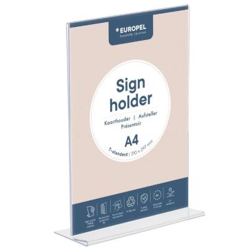 Présentoir de table droit - Portrait - A4 : EUROPEL image
