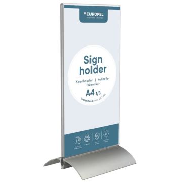 Présentoir de table incliné avec porte-cartes - Portrait - A4 : EUROPEL image