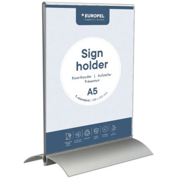 Présentoir de table avec socle en aluminium - A5 : EUROPEL image