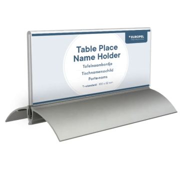 Chevalet de table - Porte-nom avec socle en aluminium - 100 x 52 mm : EUROPEL image