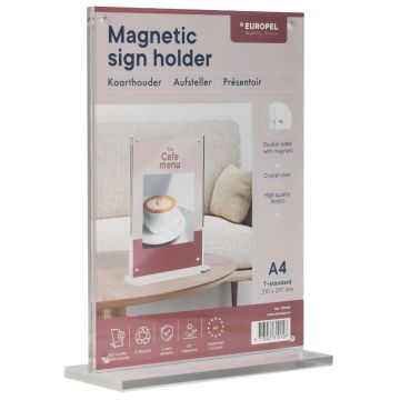 Présentoir de table à aimants avec socle - A4 : EUROPEL image