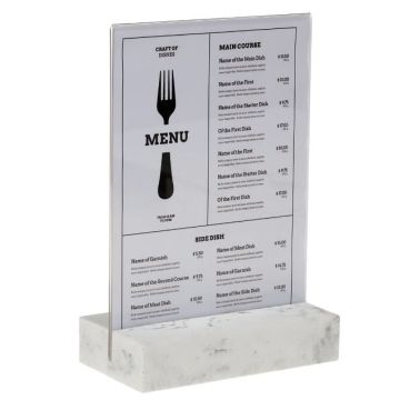 Présentoir de table avec socle en Polystone - Blanc - A5 : EUROPEL image