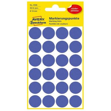 Pastilles adhésives amovibles - 18 mm - Bleu AVERY Lot de 96