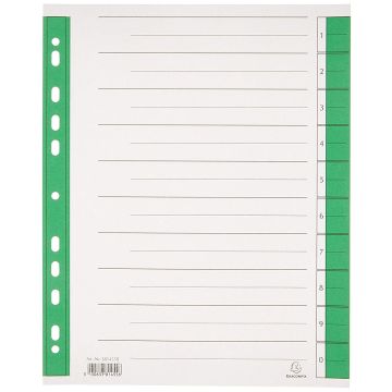 Intercalaires en carton micro perforés - 234 x 297 mm - Vert : Exacompta Lot de 100 Image