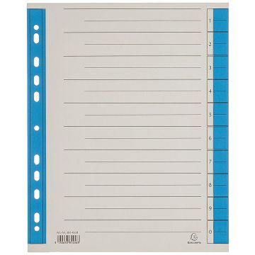 Intercalaires en carton micro perforés - 234 x 297 mm - Bleu : Exacompta Lot de 100 Image