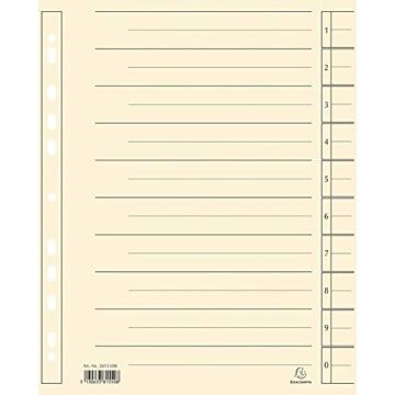Intercalaires en carton micro perforés - 234 x 297 mm - Chamois : Exacompta Lot de 100 Image