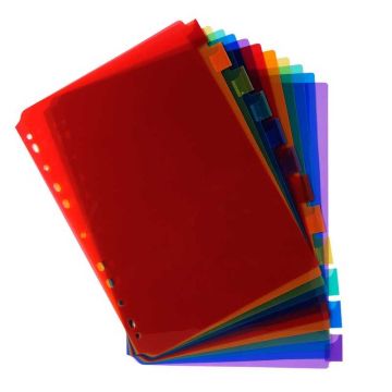 EXACOMPTA : Jeu de 12 intercalaires translucides polypropylène avec porte-étiquette 3912E