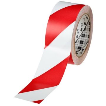 Ruban adhésif rayé PVC souple - Blanc/Rouge : 3M SCOTCH Modèle