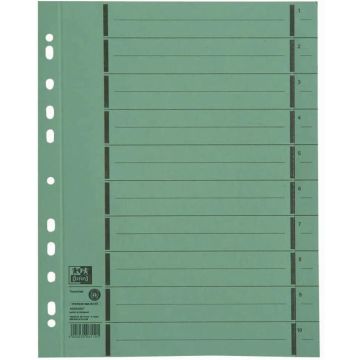 Photo OXFORD intercalaires en carton - 240 x 300 mm - Vert 400004667