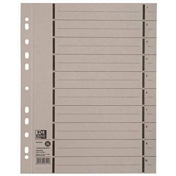 Photo OXFORD : Lot de 100 intercalaires en carton - 240 x 300 mm - Gris 400004668