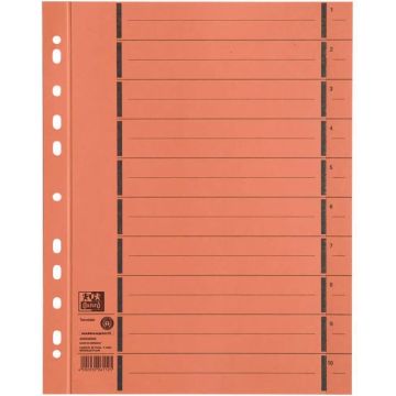 Photo OXFORD : Lot de 100 intercalaires en carton - 240 x 300 mm - Orange 400004669