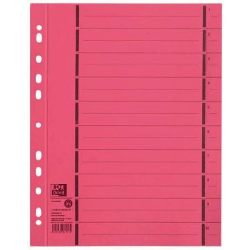 OXFORD : Lot de 100 intercalaires en carton - 240 x 300 mm - Rouge 400004670 