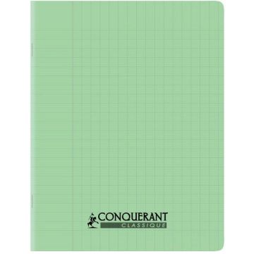 Cahier d'écolier 170 x 220 mm Grands carreaux 96 pages - Polypro Vert pastel CONQUERANT
