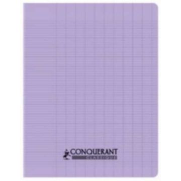 Cahier d'écolier 170 x 220 mm Grands carreaux 96 pages - Polypro Lilas pastel CONQUERANT