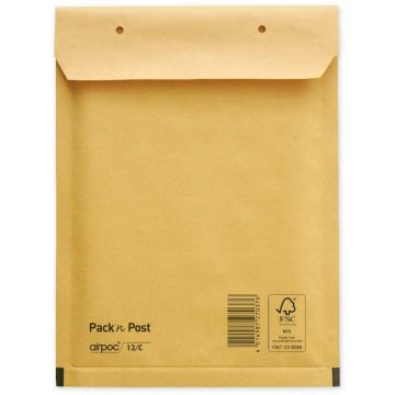 Lot de 200 Pochettes d'expédition à coussin d'air - Marron - 120 x 175 mm : MAIL MEDIA Visuel