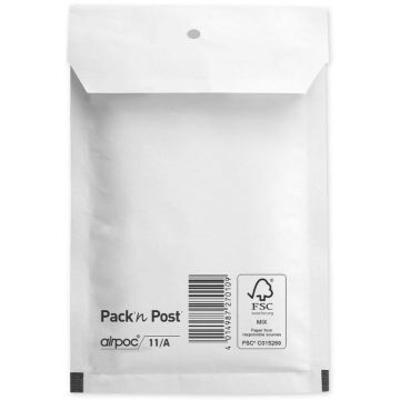 Pochettes d'expédition molletonnées - Blanc - 120 x 175 mm : MAIL MEDIA Lot de 200 Visuel