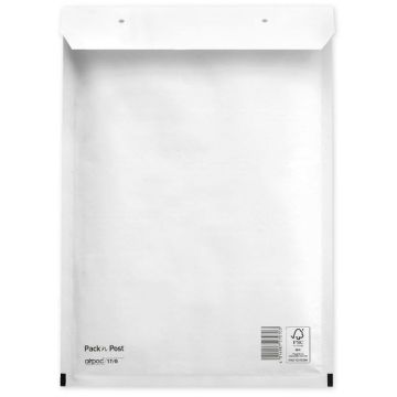 Pochettes d'expédition molletonnées - Blanc - 250 x 350 mm : MAIL MEDIA Lot de 100 Visuel