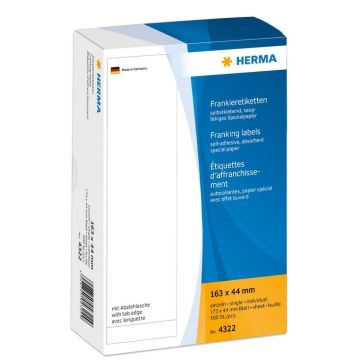 4322 HERMA : Etiquettes d'affranchissement 163 x 44 mm