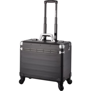 Pilot Case à 4 roues avec Trolley en Aluminium - Noir ALUMAXX Pandora