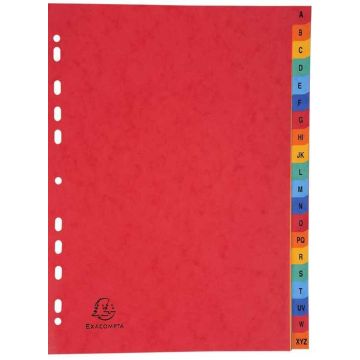 Photo EXACOMPTA : Jeu de 20 intercalaires alphabétiques en carte lustrée - 220 x 297 mm