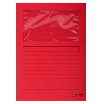 EXACOMPTA  50105E : Chemises à fenêtre Forever - Rouge (Papier recyclé)