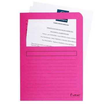 EXACOMPTA  50108E : Chemises à fenêtre Forever - Fuchsia (Papier recyclé)