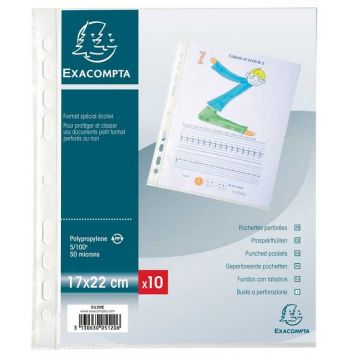 5120E Pochettes perforées Exacompta 17 x 22 cm vertical