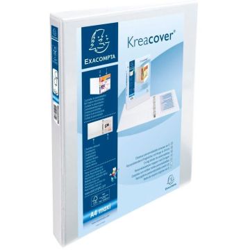 Classeur personnalisable 2 anneaux avec 2 Pochettes - Blanc -  Dos de 38 mm EXACOMPTA Image