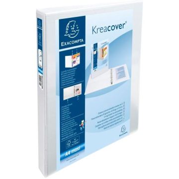 Classeur personnalisable 2 anneaux avec 2 Pochettes - Blanc -  Dos de 47 mm EXACOMPTA Image