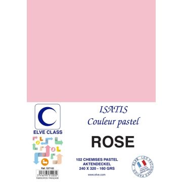 Chemise pour dossier A4 - 160 g - Rose ELVE Isatis Lot de 102