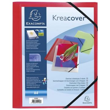 Chemise à élastiques Personnalisable - Rouge : EXACOMPTA Kreacover Image