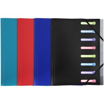 EXACOMPTA Trieur avec élastiques - 8 compartiments 56180E