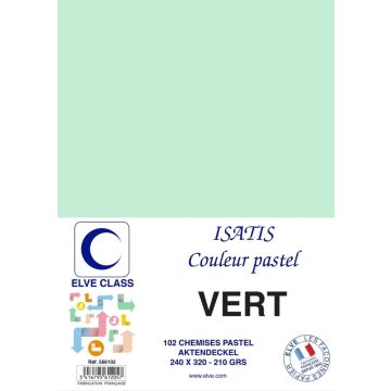 Chemise pour dossier A4 - 210 g - Vert ELVE Isatis Lot de 102