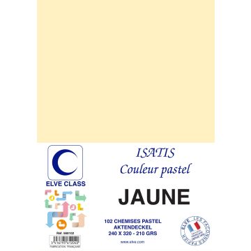 Chemise pour dossier A4 - 210 g - Jaune ELVE Isatis Lot de 102