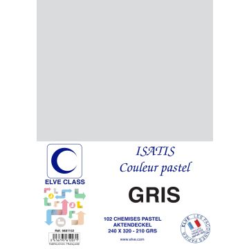 Chemise pour dossier A4 - 210 g - Gris ELVE Isatis Lot de 102