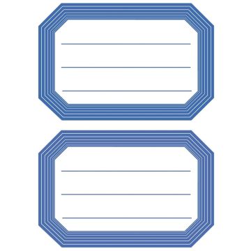 Etiquettes pour Livres - 82 x 55 mm - Contour Bleu : HERMA Lot de 12 Visuel