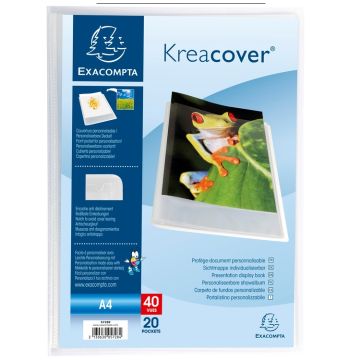 Protège-documents personnalisables de 40 vues - EXACOMPTA : 5728E Blanc transparent