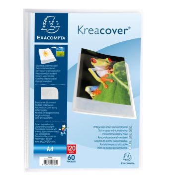Protège-documents personnalisables de 120 vues - EXACOMPTA : 5768E Blanc transparent