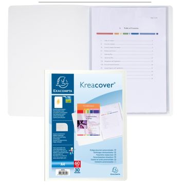Protège-documents personnalisables de 60 vues - Blanc EXACOMPTA : 58309E porte-vues