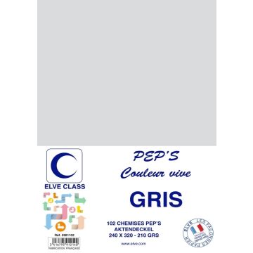 Chemise pour dossier A4 - Gris ELVE Pep's Lot de 102