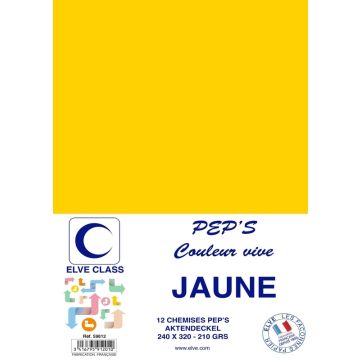 Chemise pour dossier A4 - Jaune ELVE Pep's Lot de 12